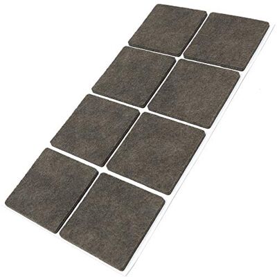 Adsamm ® / 8 x zelfklevende viltglijders/Bruin / 50x50 mm/Vierkant/Meubelviltglijders met een dikte van 3,5 mm/Meubel- en vloerbescherming Adsamm ® / 8 x zelfklevende viltglijders/Bruin / 50x50 mm/Vierkant/Meubelviltglijders met een dikte van 3,5 mm/Meubel- en vloerbescherming