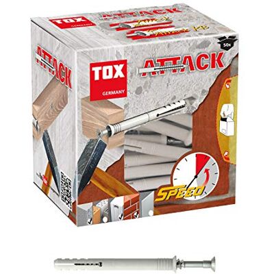 TOX nagelplug Attack 8 x 120 mm Voor houten onderdelen in volle en geperforeerde steen, snelle doorsteekmontage, 017102271 TOX nagelplug Attack 8 x 120 mm Voor houten onderdelen in volle en geperforeerde steen, snelle doorsteekmontage, 017102271