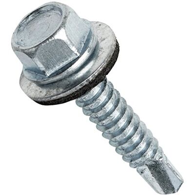 Merriway Bulk Hardware BH04086 6,3 x 32 mm zelfdraaiende zeskantschroef met verzonken sluitring, verzinkt (verpakking à 20), wit, stuk Merriway Bulk Hardware BH04086 6,3 x 32 mm zelfdraaiende zeskantschroef met verzonken sluitring, verzinkt (verpakking à 20), wit, stuk