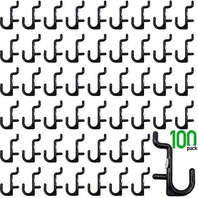Colorstorm Pegboard Haken Kit Pegboard J Haak Assortiment 100PK Zwarte Peg Haken Colorstorm Pegboard Haken Kit Pegboard J Haak Assortiment 100PK Zwarte Peg Haken
