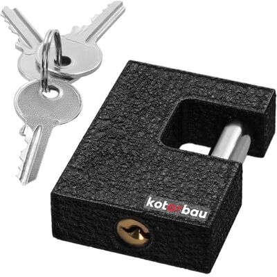 KOTARBAU ® Gietijzeren hangslot 60 mm monoblock hangslot met bouten inbraakbeveiliging beugelslot gehard massief slot KOTARBAU ® Gietijzeren hangslot 60 mm monoblock hangslot met bouten inbraakbeveiliging beugelslot gehard massief slot