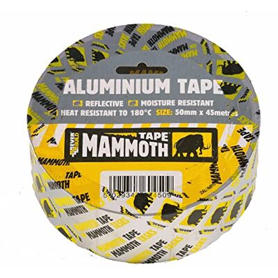 SIKA Everbuild 50 mm x 45 m aluminium plakband, EVB2ALUM50 Hittebestendig tot 180 °C, lichtreflecterend, uitstekende vochtbestendigheid SIKA Everbuild 50 mm x 45 m aluminium plakband, EVB2ALUM50 Hittebestendig tot 180 °C, lichtreflecterend, uitstekende vochtbestendigheid