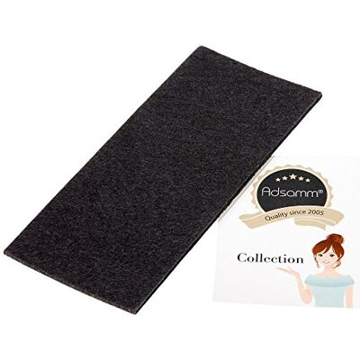 Adsamm ® / Zelfklevende viltplaat / 80x180 mm/zwart/rechthoekig/zelfklevende glijders topkwaliteit ® Adsamm ® / Zelfklevende viltplaat / 80x180 mm/zwart/rechthoekig/zelfklevende glijders topkwaliteit ®
