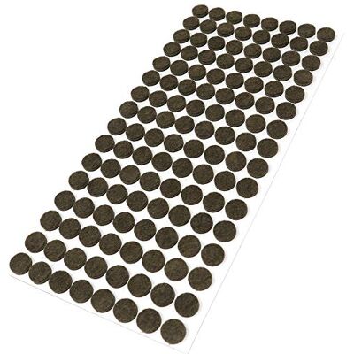 Adsamm ® / 128 x zelfklevende viltglijders/Bruin/ø 12 mm/Rond/Meubelviltglijders met een dikte van 3,5 mm/Meubel- en vloerbescherming Adsamm ® / 128 x zelfklevende viltglijders/Bruin/ø 12 mm/Rond/Meubelviltglijders met een dikte van 3,5 mm/Meubel- en vloerbescherming