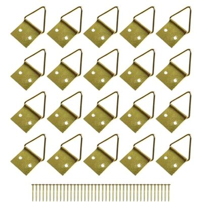 cyclingcolors 20 x haken van messing voor foto's met spijkers, bevestiging van fotolijst, wandophanging, foto, decoratie, 18 mm cyclingcolors 20 x haken van messing voor foto's met spijkers, bevestiging van fotolijst, wandophanging, foto, decoratie, 18 mm