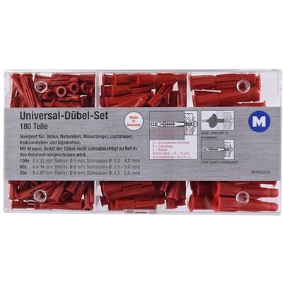 METAFRANC Tre Ali - Ø5/6/8 mm - 180 stuks - Rood - Plugset METAFRANC Tre Ali - Ø5/6/8 mm - 180 stuks - Rood - Plugset