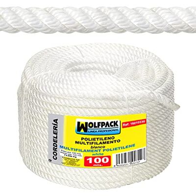 WOLFPACK 16010205 Rol polypropyleen Multifilament touw 100 m x 6 mm WOLFPACK 16010205 Rol polypropyleen Multifilament touw 100 m x 6 mm