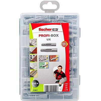 fischer 518527 Meister-Box universele pluggen UX/UX met rand, pluggenset, 110-delig fischer 518527 Meister-Box universele pluggen UX/UX met rand, pluggenset, 110-delig