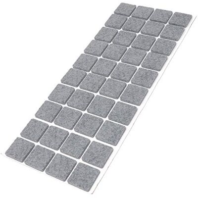 Adsamm ® / 40 x zelfklevende viltglijders/Grijs / 25x25 mm/Vierkant/Meubelviltglijders met een dikte van 3,5 mm/Meubel- en vloerbescherming Adsamm ® / 40 x zelfklevende viltglijders/Grijs / 25x25 mm/Vierkant/Meubelviltglijders met een dikte van 3,5 mm/Meubel- en vloerbescherming