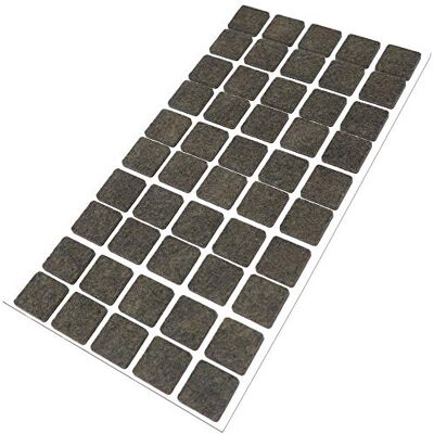 Adsamm ® / 50 x zelfklevende viltglijders/Bruin / 20x20 mm/Vierkant/Meubelviltglijders met een dikte van 3,5 mm/Meubel- en vloerbescherming Adsamm ® / 50 x zelfklevende viltglijders/Bruin / 20x20 mm/Vierkant/Meubelviltglijders met een dikte van 3,5 mm/Meubel- en vloerbescherming