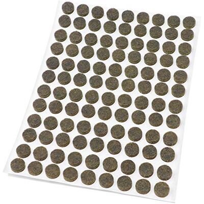 ADSAMM 108 x feltrini autoadesivi - Bruin - Ø10 mm - 3.5 mm - Banketta voor meubels ADSAMM 108 x feltrini autoadesivi - Bruin - Ø10 mm - 3.5 mm - Banketta voor meubels