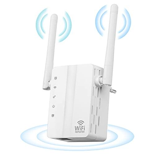 Maxesla WiFi-signaalversterker – WLAN-repeater 300 Mbps 2,4 GHz wifi-versterker met Ethernet WAN/LAN, ondersteuning voor dual-antennes Ap/Repeater, wifi-extender