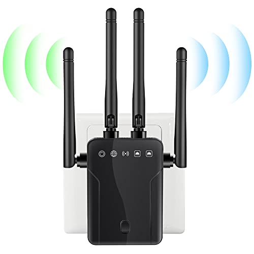 GYMSER Wifi-repeater, 300 Mbit/s, 2,4 GHz, wifi-netwerkrepeater, wifi-versterker, wifi-repeater, wifi-booster met repeater/router//AP-modus, 4 antennes, compatibel met alle wifi-versterkers, draadloos