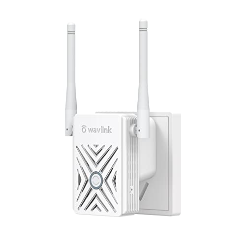 WAVLINK Wifi-versterker, 300 Mbit/s WLAN-versterker, compatibel met alle WLAN-apparaten, WLAN-repeater/draadloze access point-modus, WPS, plug & play, ethernetpoorten, EU-plug