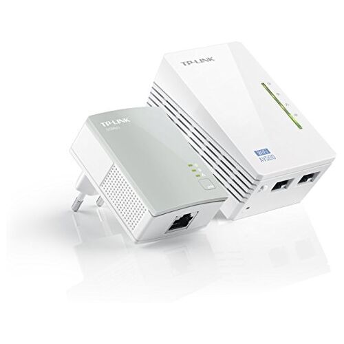 TP-Link TL-WPA4220-KIT AV500 WLAN Powerline adapterset (WLAN versterker (300 Mbit/s 2,4GHz, 500Mbit/s Powerline, 2x 10/100 MBit-LAN-poort, Wi-Fi Clone, Wi-Fi Move, MU-MIMO, set van 2) wit