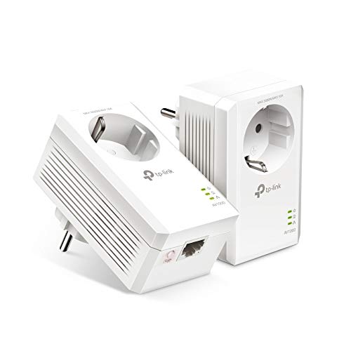 TP-Link TL-PA7019P KIT AV1000 Gigabit Powerline-adapter met stopcontact (1x Gigabit-poort, Plug and Play, energiebesparend, compatibel met alle gangbare Powerline-adapters) Wit