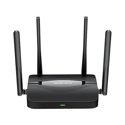MERCUSYS Wi-Fi 7 Router MR25BE, dual-band WLAN 3570 Mbps, 4 × Gigabit-poort, VPN, MLO, 160 MHz kanaal, WPS-knop, geen ondersteuning voor DSL-verbinding, zwart MERCUSYS Wi-Fi 7 Router MR25BE, dual-band WLAN 3570 Mbps, 4 × Gigabit-poort, VPN, MLO, 160 MHz kanaal, WPS-knop, geen ondersteuning voor DSL-verbinding, zwart