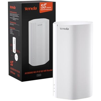Tenda 5G06-5G NR router met dual-sim, 5G/4G LTE router Wi-Fi 6 AX3000, 2,5G-poort, plug & play, ondersteunt tot 160 apparaten, kinderbeveiliging, WPA3, Alexa, Mesh WiFi+ Tenda 5G06-5G NR router met dual-sim, 5G/4G LTE router Wi-Fi 6 AX3000, 2,5G-poort, plug & play, ondersteunt tot 160 apparaten, kinderbeveiliging, WPA3, Alexa, Mesh WiFi+
