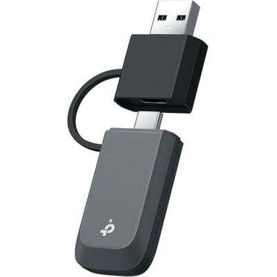 TP-Link Archer TBE400U Wi-Fi 7 WLAN Stick voor PC, USB-C/A WLAN-adapter BE6500 Tri-Band, MU-MIMO, WPA3, USB 3.0, alleen compatibel met Windows 10/11 TP-Link Archer TBE400U Wi-Fi 7 WLAN Stick voor PC, USB-C/A WLAN-adapter BE6500 Tri-Band, MU-MIMO, WPA3, USB 3.0, alleen compatibel met Windows 10/11