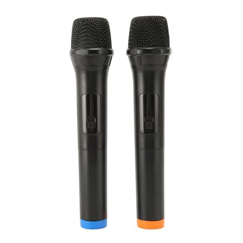 ASHATA Draadloze Microfoon, 2 Stuks Handheld Draadloos Dynamisch Microfoonsysteem, USB Dynamische Draadloze Microfoon Draagbare Handmicrofoon voor Karaoke-zangpresentatie
