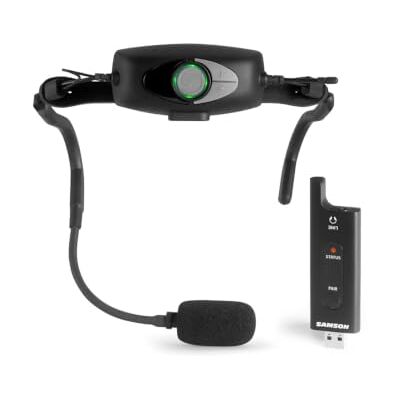 Samson AirLine XD Draadloos USB Headsetsysteem voor Fitness en Podcast Zweetbestendige Qe-headset, AHD-microzender, RXD2 USB-ontvanger, 2,4 GHz, 6 uur accu, bereik tot 30 m, one-touch koppeling Samson AirLine XD Draadloos USB Headsetsysteem voor Fitness en Podcast Zweetbestendige Qe-headset, AHD-microzender, RXD2 USB-ontvanger, 2,4 GHz, 6 uur accu, bereik tot 30 m, one-touch koppeling