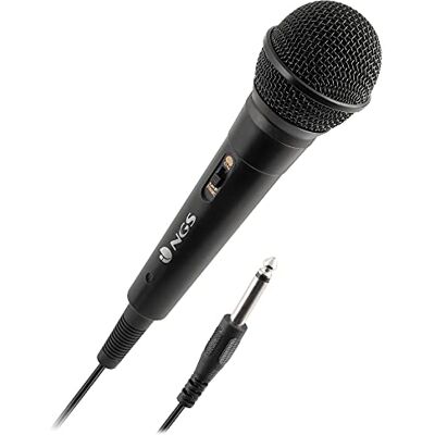 NGS SINGER FIRE Dynamische Vocale Microfoon met een Kabel van 3 meter, 6,3 mm Jack-Aansluiting en een Aan/Uit-Knop NGS SINGER FIRE Dynamische Vocale Microfoon met een Kabel van 3 meter, 6,3 mm Jack-Aansluiting en een Aan/Uit-Knop