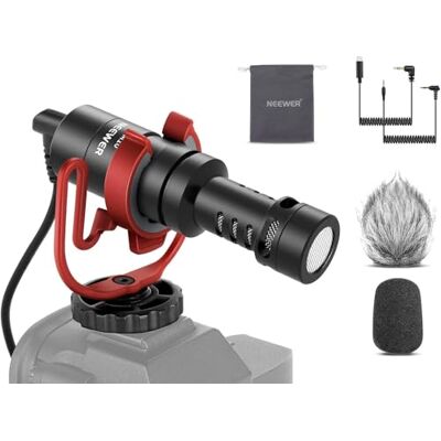 NEEWER VM10 Plug & Play Vlog Microfoon voor Camera, Mini Supercardioid Mic 20-20 KHz, compatibel met Sony Canon Nikon iPhone Samsung Android Tablet Mac, 3,5 mm TRS, USB C OTG, Shock Mount, Voorruit NEEWER VM10 Plug & Play Vlog Microfoon voor Camera, Mini Supercardioid Mic 20-20 KHz, compatibel met Sony Canon Nikon iPhone Samsung Android Tablet Mac, 3,5 mm TRS, USB C OTG, Shock Mount, Voorruit