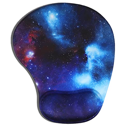 AOKSUNOVA Ergonomische muismat met gelkussen, ergonomische muismat met motief Galaxy