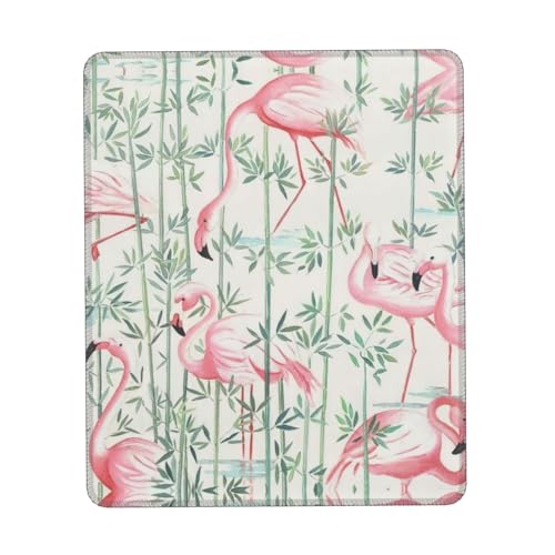 WURTON Bloemen Flamingo Plantkunde Print Vierkante Waterdichte Muismat Antislip Rubberen Basis Muismatten voor Kantoor Huizen Laptop