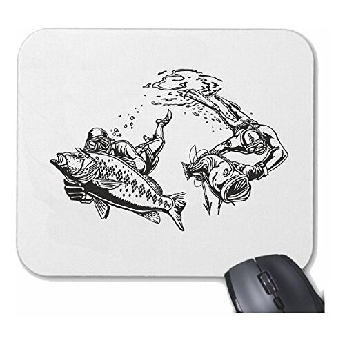 Reifen-Markt Mousepad "VISSERIJ HENGEL ZEEVISSEN VIS ZEEVISSEN VISSEN VISSEN BOOT VISSEN CHOP VISSEN LIJN NETS" voor uw laptop, notebook of PC Internet (met Windows Linux, etc.) in Wit