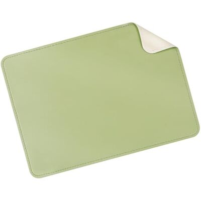 AiQInu Bureaumat, 280 x 200 mm, bureauonderlegger, bureauonderlegger voor laptop, muismat en toetsenbord, dubbelzijdig, beige en groen AiQInu Bureaumat, 280 x 200 mm, bureauonderlegger, bureauonderlegger voor laptop, muismat en toetsenbord, dubbelzijdig, beige en groen