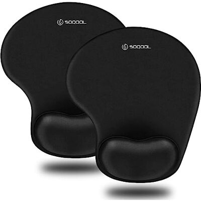 Soqool Muismat, set van 2 ergonomische muismatten met comfortabele en verkoelende gel polssteun en lycra-doek, antislip PU-basis voor gemakkelijk typen van pijnverlichting, duurzaam en wasbaar voor Soqool Muismat, set van 2 ergonomische muismatten met comfortabele en verkoelende gel polssteun en lycra-doek, antislip PU-basis voor gemakkelijk typen van pijnverlichting, duurzaam en wasbaar voor