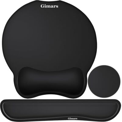 Gimars 3-in-1 Ergonomische Muismat en Toetsenbord Polssteun met Bekeronderzetter, Vergrote Superfijne Vezelzachte Gladde Toetsenbord Polssteun van Geheugenschuim voor Computer Laptop Gaming Kantoor Gimars 3-in-1 Ergonomische Muismat en Toetsenbord Polssteun met Bekeronderzetter, Vergrote Superfijne Vezelzachte Gladde Toetsenbord Polssteun van Geheugenschuim voor Computer Laptop Gaming Kantoor