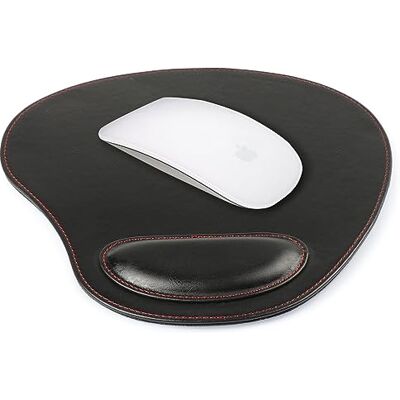 Londo Leder Oval Mousepad met Polssteun (Zwart) Londo Leder Oval Mousepad met Polssteun (Zwart)