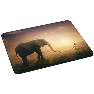 PEDEA Gaming en Office Muismat 220 x 180 mm met genaaide randen en antislip onderkant, olifant PEDEA Gaming en Office Muismat 220 x 180 mm met genaaide randen en antislip onderkant, olifant