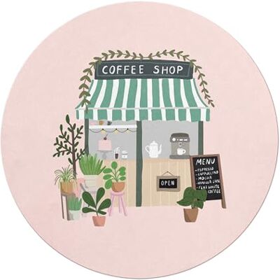 Miquelrius Decoratieve barista-muismat, rond, koffie-inspiratie en warme tinten, antislip rubberen onderkant, diameter 200 mm, ideaal voor kantoor, studeerkamer of werkplek Miquelrius Decoratieve barista-muismat, rond, koffie-inspiratie en warme tinten, antislip rubberen onderkant, diameter 200 mm, ideaal voor kantoor, studeerkamer of werkplek