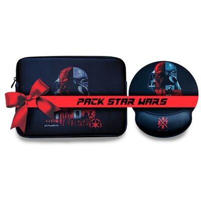 WONDEE Star Wars cadeauset, universele beschermhoes 27,9 cm (11 inch) tablet/iPad + ergonomische muismat van Darth Vader, origineel cadeau voor fans van Darth Vader, Star Wars, officiële merchandising WONDEE Star Wars cadeauset, universele beschermhoes 27,9 cm (11 inch) tablet/iPad + ergonomische muismat van Darth Vader, origineel cadeau voor fans van Darth Vader, Star Wars, officiële merchandising