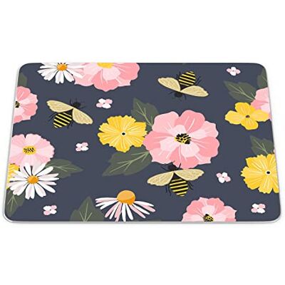 Bonamaison , Rechthoek digitaal bedrukte muismat, antislip onderkant, voor kantoor en thuis, afmetingen: 22x18 cm Bonamaison , Rechthoek digitaal bedrukte muismat, antislip onderkant, voor kantoor en thuis, afmetingen: 22x18 cm