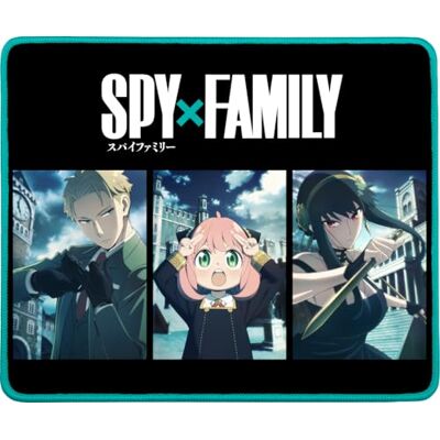 Konix Spy x Family Gaming-Mauspad 32 x 27 cm rutschfeste Mikrofaseroberfläche Gummi Schwarz und Blau Konix Spy x Family Gaming-Mauspad 32 x 27 cm rutschfeste Mikrofaseroberfläche Gummi Schwarz und Blau