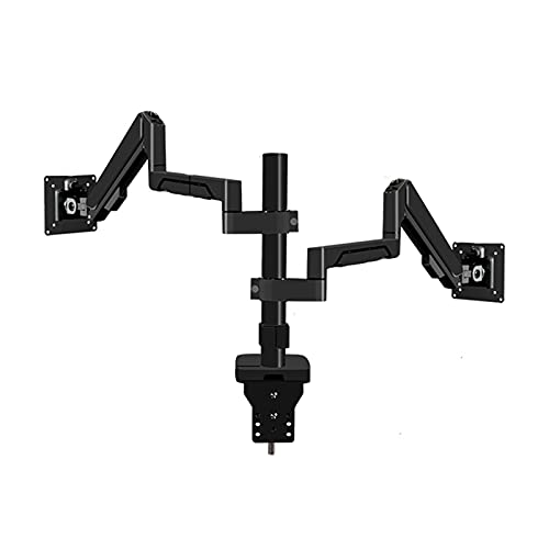 QTBH Monitorstandaard arm Dual Monitor Mount Air 14-32 inch, verstelbare gasveermonitor Mount Stand Dual Monitor Mount voor 4.4-19.8 lbs Elke arm, C-Clamp and Grommet Base Monitorstandaard