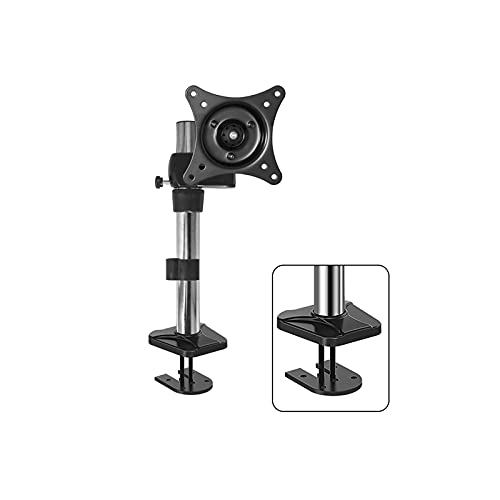 QTBH Monitorstandaard arm Single Monitor Stand Arm Instelbaar 15"-27" Lange arm Monitor Desk Mount Monitor Stand Mount met Clamp and Grommet Kit, Vesa Mount 75 / 100mm Monitorstandaard