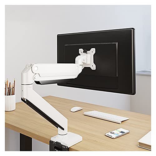 dxzsf Monitor arm/stand Desktop Monitor Stand Arm Single Monitor Desk Mount met gasveer voor 17`-40'a'monitors, Heavy Duty Monitor Stand, houdt maximaal 1-15kg vast Schermmonitor Mount (Color : White)