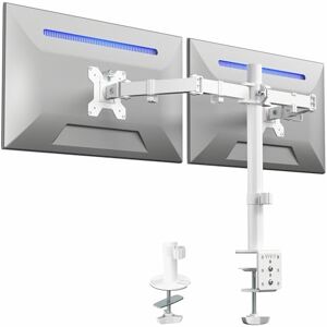 VIVO - STAND-V002W - Wit - Duale Monitoren - Monitorbeugel VIVO - STAND-V002W - Wit - Duale Monitoren - Monitorbeugel