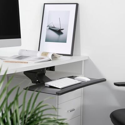 RICOO PC-toetsenbordlade Tilt Swivel Onder Bureau Lade Ergonomische Plank met Schuiflopers CZ0200 Verstelbare Computer Toetsenbord Mount Zwart RICOO PC-toetsenbordlade Tilt Swivel Onder Bureau Lade Ergonomische Plank met Schuiflopers CZ0200 Verstelbare Computer Toetsenbord Mount Zwart