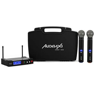 Audibax Sidney 500 B Draadloos UHF-microfoonsysteem, professionele draadloze microfoon, tweehandig, analoog, incl. transportkoffer, bereik van 50 m Audibax Sidney 500 B Draadloos UHF-microfoonsysteem, professionele draadloze microfoon, tweehandig, analoog, incl. transportkoffer, bereik van 50 m