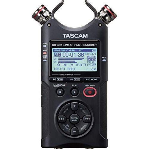 Tascam DR-40X draagbare audiorecorder met vier sporen en USB-interface