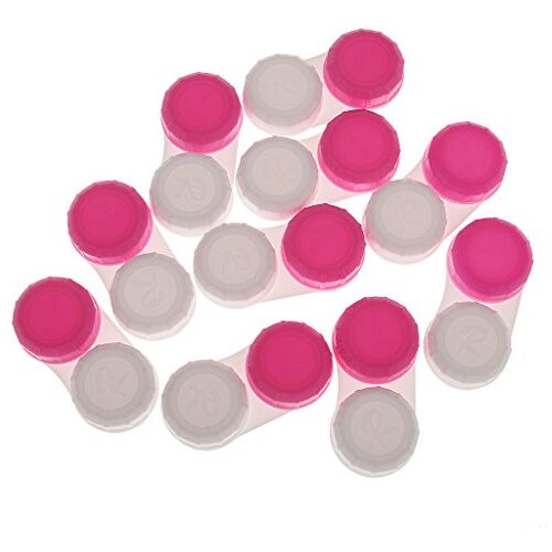 Tiuimk Contactlensgevallen dubbele dozen draagbare container voor buiten reizen, 10 stuks (rood)