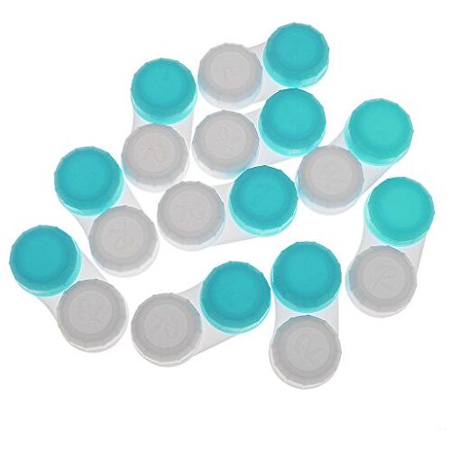 Tiuimk Contactlensgevallen dubbele dozen draagbare container voor buiten reizen, 10 stuks (blauw)