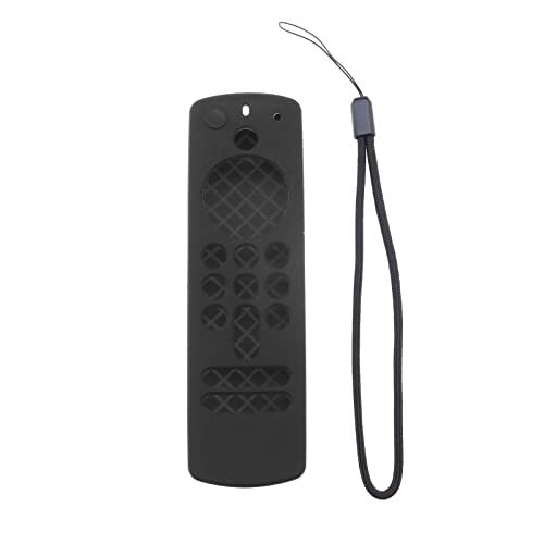 YINETTECH Afstandsbediening Beschermhoes met Handriem Compatibel met Alexa Voice Remote 2021 (3e generatie) / Fire TV Stick 4K 2021 Siliconen Hoesje Zwart