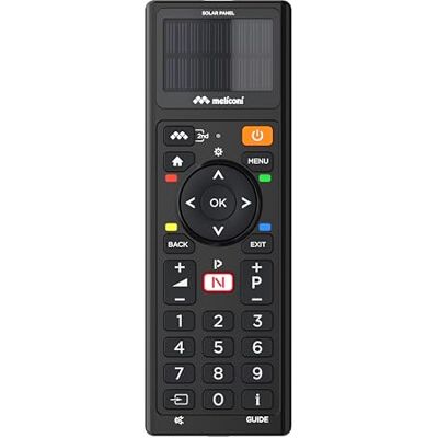 Meliconi , Solar TV, universele afstandsbediening, milieuvriendelijk, zonder wegwerpbatterijen, opladen op zonne-energie of USB, geavanceerde functies, compatibel met de meeste tv's Meliconi , Solar TV, universele afstandsbediening, milieuvriendelijk, zonder wegwerpbatterijen, opladen op zonne-energie of USB, geavanceerde functies, compatibel met de meeste tv's